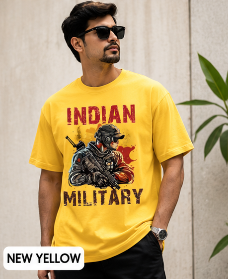 Indian Military Graphic T-Shirt | Patriotic Army Inspired Printed Tee