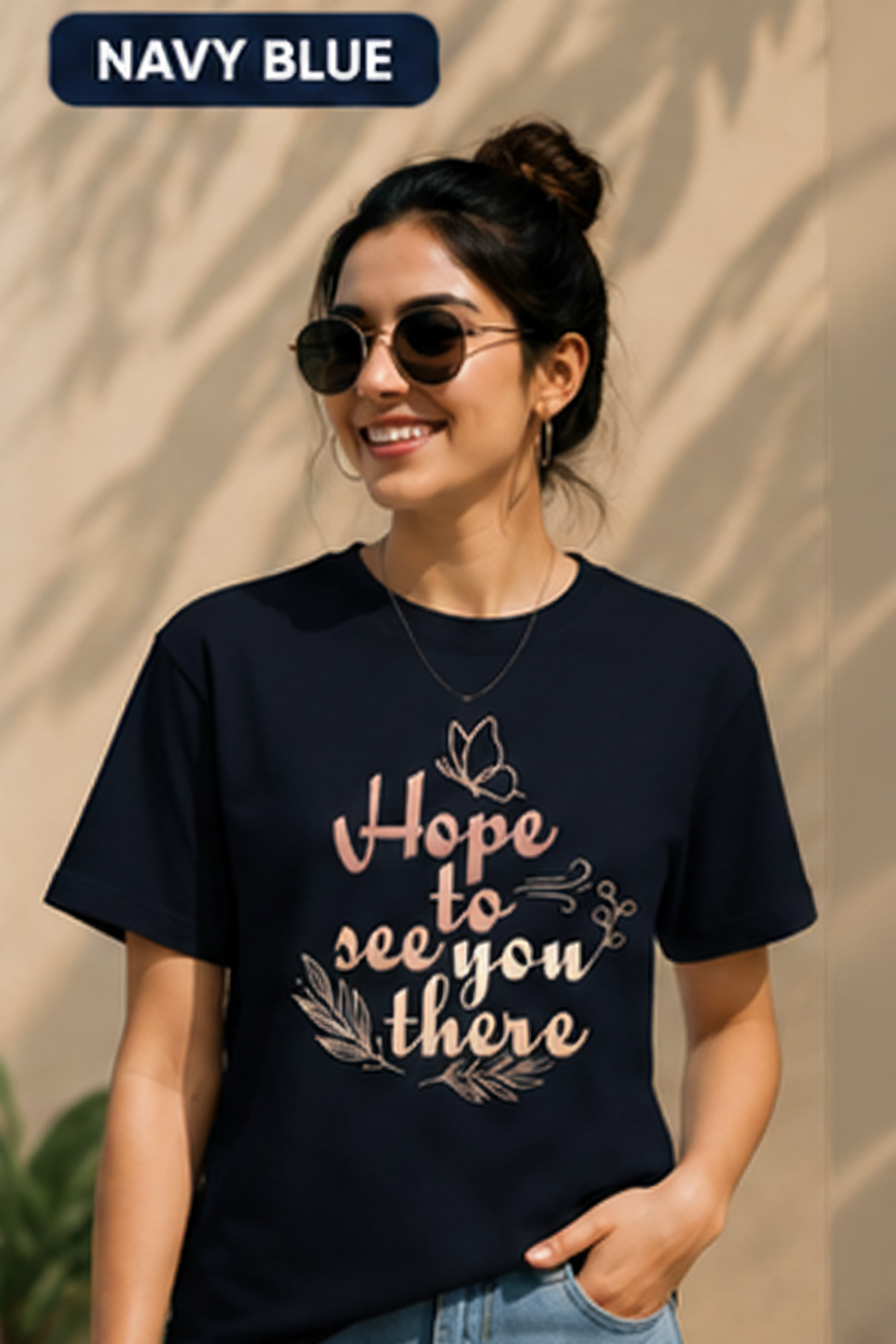 Hope To See You There Graphic T-Shirt | Minimal Aesthetic Typography Tee