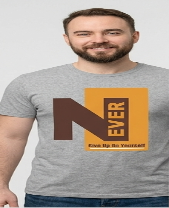 Minimalist "Give Up On Yourself" Bold Typography T-Shirt